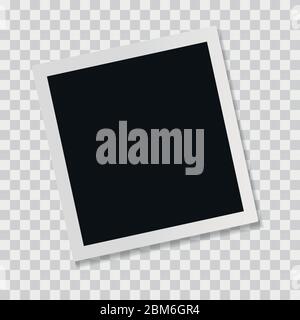 Blank retro, vintage photo frame template. Vector illustration Stock Vector