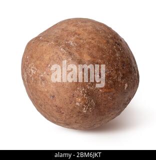 Macadamia nut on white background. Clipping path Stock Photo