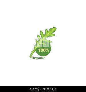 Stylish food logo - organic and natural product Stock Vector