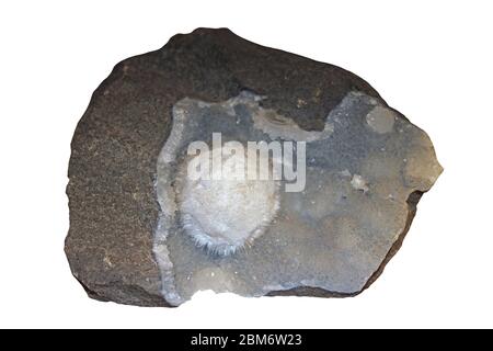 Quartz Geode with A Calcite Centre Stock Photo