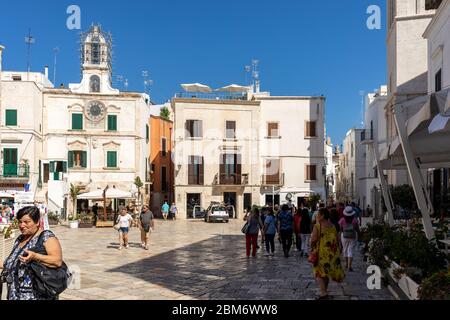 Polignano a Mare, Italy - September 17, 2019: Vittorio Emanuele II square in Polignano a Mare. Apulia. Italy Stock Photo