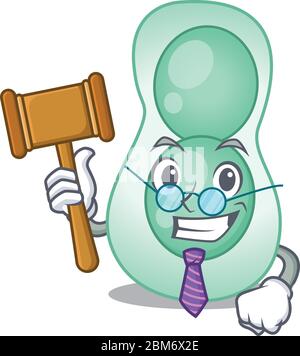 A humble judge of serratia marcescens cartoon character design wearing glasses Stock Vector