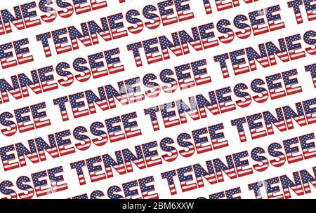 Tennessee USA state stars and stripes background. 3D Rendering Stock Photo