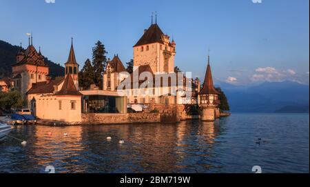 Oberhofen am Thunersee is a municipality in the canton of Bern in Switzerland Stock Photo