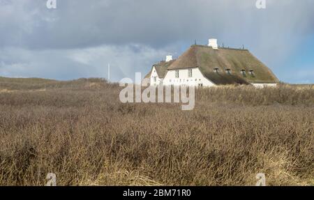 Historical house Cliff-End at the Red Cliff in Kampen on the island of Sylt Stock Photo