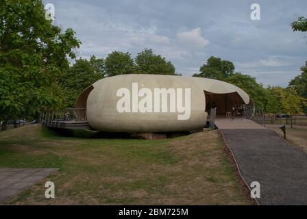 Summer Pavilion Serpentine Galleries Serpentine Pavilion 2014, Kensington Gardens, London, W2 3XA by Smiljan Radic Stock Photo