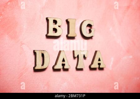 Big data text in a colored paper. Stock Photo