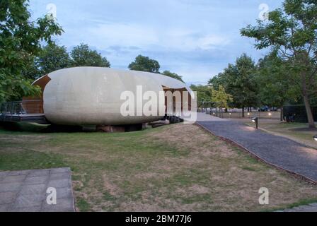 Summer Pavilion Serpentine Galleries Serpentine Pavilion 2014, Kensington Gardens, London, W2 3XA by Smiljan Radic Stock Photo