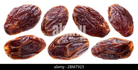 Dried jumbo dates isolated on white background with clipping path Stock Photo