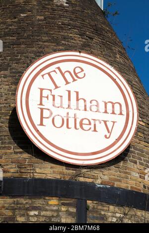 Old kiln (bottle kiln, shape of a bottle) of The Fulham Pottery. Junction of Burlington Rd and New Kings Road, London. UK. (118) Stock Photo