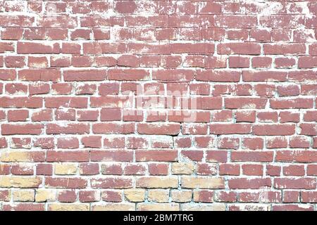 painted brickwork background old heterogeneous texture close-up Stock Photo