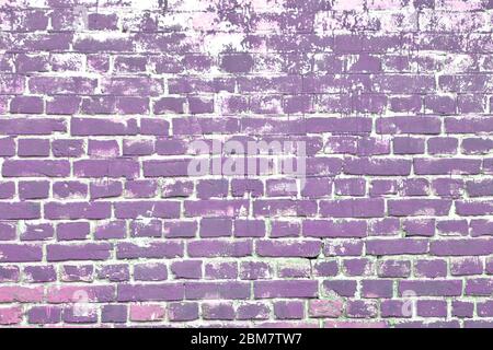 color painted brickwork background old heterogeneous texture close-up Stock Photo