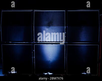 bass box on stage Stock Photo