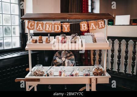 candy bar on a wedding party Stock Photo