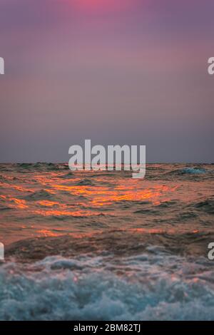 Sunset over Lake Michigan MI in USA US Great Lakes at State Park ...