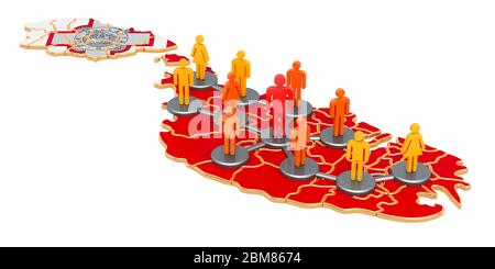 Contact tracing system in Malta, 3D rendering isolated on white background Stock Photo