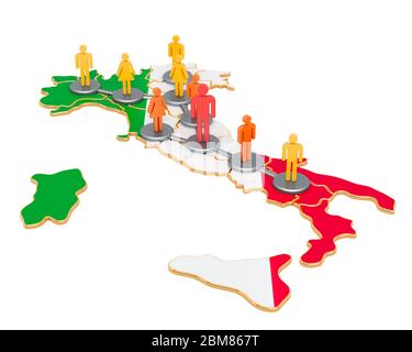 Contact tracing system in Italy, 3D rendering Stock Photo