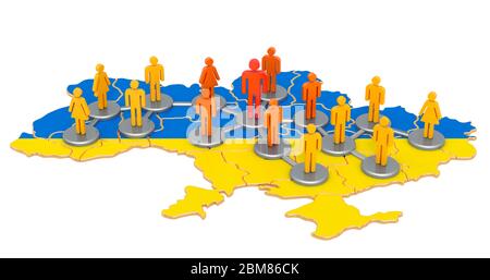 Contact tracing system in Ukraine, 3D rendering isolated on white background Stock Photo