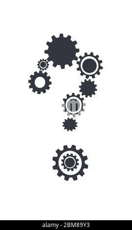 Question mark icon wit gears vector Stock Vector