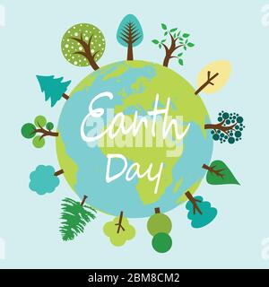 Happy earth day greeting card Stock Vector