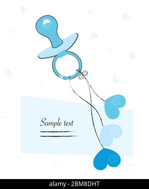 cute baby boy with pacifier and heart love vector illustration design ...