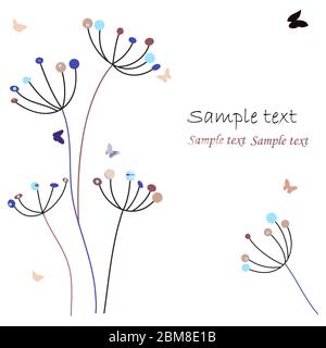 Dandelion flower greeting card vector Stock Vector