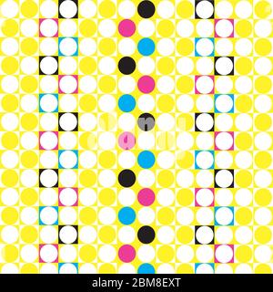 Seamless pop art square rounded vector background Stock Vector