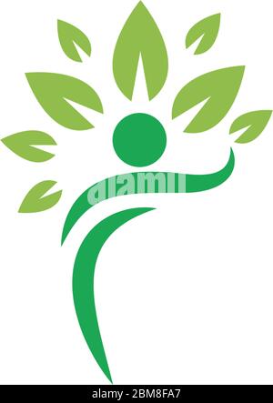 People tree care logo illustration Stock Vector