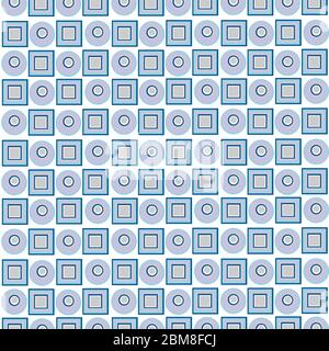Seamless square and rounded pop art vector pattern Stock Vector