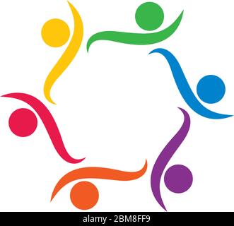 Community logo icon colorful illustration Stock Vector