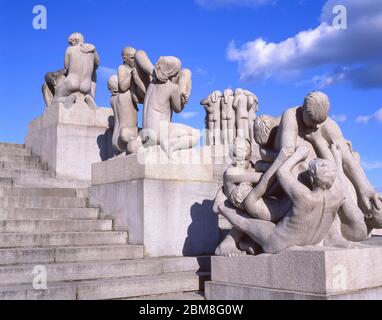 Vigeland sculptures in Frogner Park, Bydel Frogner, Oslo, Kingdom of Norway Stock Photo