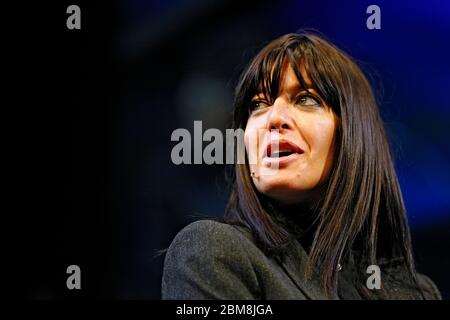 Miranda Hart, talks to Claudia Winkleman about her life and career, on stage at Hay Festival June 2nd 2013. Hay-On-Wye, Powys, Wales. ©PRWPhotography Stock Photo