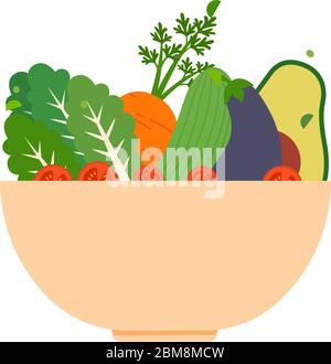 Isolated vegetables bowl icon Stock Vector