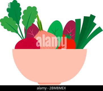 Isolated vegetables bowl icon Stock Vector