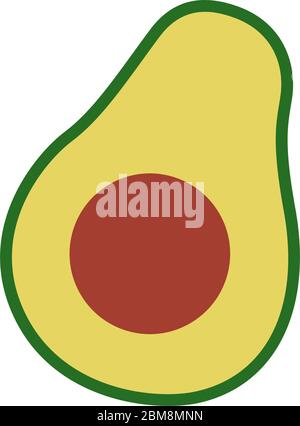 Isolated avovado cut icon Stock Vector