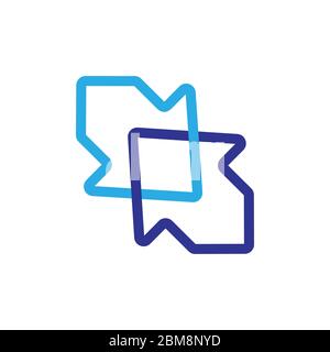 linked geometric arrow logo vector Stock Vector