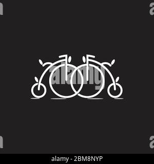linked old bike symbol decoration vector Stock Vector