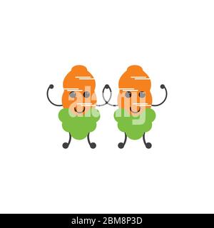 cute friendly carrot character symbol vector Stock Vector
