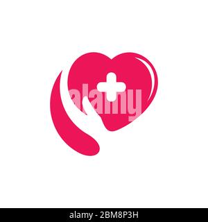 love heart plus medical symbol vector Stock Vector