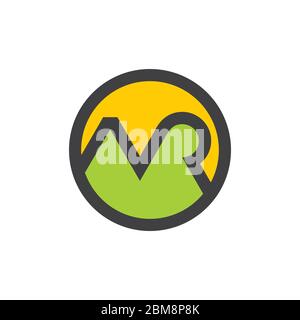 letters mr linked line logo vector Stock Vector