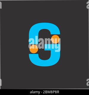 letter g simple geometric dots design logo vector Stock Vector