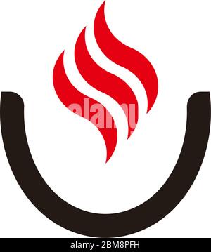 letter u curves decoration symbol logo vector Stock Vector