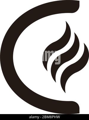 letter c curves decoration symbol logo vector Stock Vector