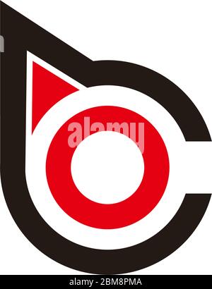 letter bc circle geometric arrow logo vector Stock Vector