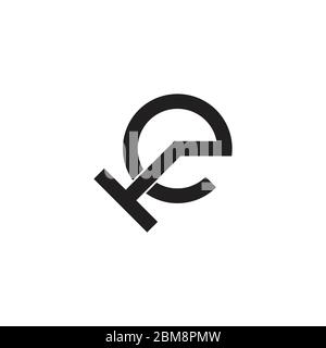letter te circle geometric symbol logo vector Stock Vector