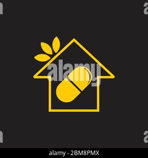 home of medicine symbol logo vector Stock Vector