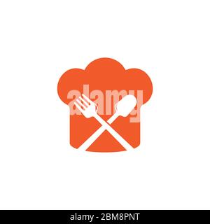 chef hat spoon fork simple geometric symbol decor vector Stock Vector