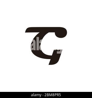 letter tc simple curves linked logo vector Stock Vector
