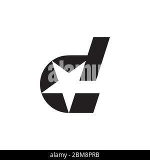 letter d star geometric colorful simple motion logo vector Stock Vector