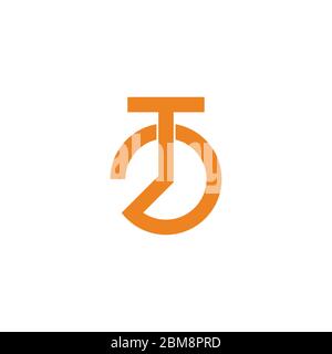 letter ot circle geometric symbol logo vector Stock Vector